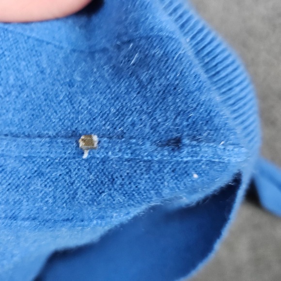 Raffi Cashmere Blue‎ Ribbed Collared Sweater Men's L 52 - Picture 5 of 7